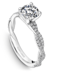 Crown Ring White gold Noam Carver Pave Twist Solitaire Engagement Ring