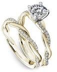Crown Ring Noam Carver Pave Twist Solitaire Engagement Ring