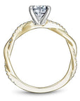 Crown Ring Noam Carver Pave Twist Solitaire Engagement Ring