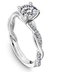 Crown Ring White gold Noam Carver Pave Twist Solitaire Engagement Ring