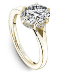 Crown Ring Yellow Gold Noam Carver Split Shank Modern Engagement Ring