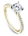 Crown Ring Yellow Gold Noam Carver Tapered Pave Modern Engagement Ring