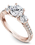 Crown Ring Rose gold Noam Carver Trinity Engagement Ring