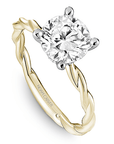 Crown Ring Yellow Gold Noam Carver Twist Solitaire Engagement Ring