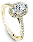 Crown Ring Yellow Gold Noam Carver Vintage Halo Engagement Ring