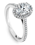 Crown Ring Platinum Noam Carver Vintage Halo Engagement Ring