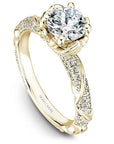 Crown Ring Yellow Gold Noam Carver Vintage Solitaire Engagement Ring