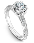 Crown Ring Platinum Noam Carver Vintage Solitaire Engagement Ring