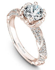 Crown Ring Rose gold Noam Carver Vintage Solitaire Engagement Ring