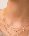 Roberto Coin Inc. Jewellery - Necklace Roberto Coin 18K Yellow Gold 5 Stations Diamonds by the Inch Necklace