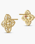 Roberto Coin Inc. Jewellery - Earrings - Stud Roberto Coin 18K Yellow Gold Open Frame Diamond Princess Flower Studs