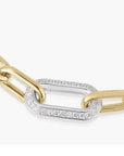 Roberto Coin Inc. Jewellery - Bracelet Roberto Coin 18K Yellow Gold Paperclip Link One Pave Diamond Link Bracelet