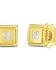 Roberto Coin Inc. Jewellery - Earrings - Stud Roberto Coin 18K Yellow Gold Plazzo Ducale Diamond Square Studs