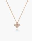 Roberto Coin Inc. Jewellery - Necklace Roberto Coin Venetian Princess Carnival Pavé Diamond and Mixed Gemstones Flower Necklace