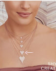 Shy Creation Jewellery - Necklace Shy Creation 14K White Gold 0.43ctw Diamond Pave Heart Necklace