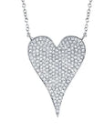 Shy Creation Jewellery - Necklace Shy Creation 14K White Gold 0.43ctw Diamond Pave Heart Necklace