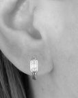 Shy Creation Jewellery - Earrings - Hoop Shy Creation 14K White Gold Diamond Mosaic Huggie Hoops