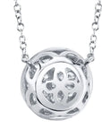 Shy Creation Jewellery - Earrings - Stud Shy Creation 14K White Gold Pave Diamond Disc Necklace