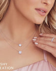 Shy Creation Jewellery - Earrings - Stud Shy Creation 14K White Gold Pave Diamond Disc Necklace