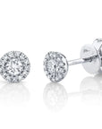 Shy Creation Jewellery - Earrings - Stud Shy Creation 14K White Gold Round Diamond Halo Studs
