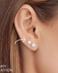 Shy Creation Jewellery - Earrings - Stud Shy Creation 14K White Gold Round Diamond Halo Studs