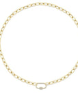 Shy Creation Jewellery - Necklace Shy Creation 14K Yellow Gold Diamond Carabiner Paperclip Chain