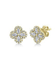 Shy Creation Jewellery - Earrings - Stud Shy Creation 14K Yellow Gold Diamond Clover Stud Earrings