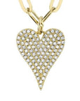 Shy Creation Jewellery - Necklace Shy Creation 14K Yellow Gold Diamond Pave Heart Necklace