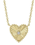 Shy Creation Jewellery - Necklace Shy Creation 14K Yellow Gold Diamond Radiating Love Heart Necklace