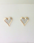 Shy Creation Jewellery - Earrings - Stud Shy Creation 14K Yellow Gold Pave Diamond Heart Studs