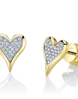 Shy Creation Jewellery - Earrings - Stud Shy Creation 14K Yellow Gold Pave Diamond Heart Studs