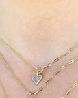 Shy Creation Jewellery - Necklace Shy Creation 14K Yellow Gold Small Mother of Pearl Diamond Heart Necklace