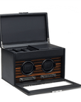 Wolf Designs Accessories - Watch Accessories WOLF Roadster Black 2 Piece Watch Winder with Storage
