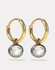 BY PARIAH 14k Yellow Gold White Topaz Orbit Hoops