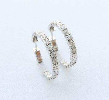 Amden Jewelry Jewellery - Earrings - Hoop 14K White Gold 0.99 Carat Diamond Hoops