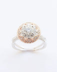 Amden Jewelry Jewellery - Engagement Ring Amden 14K Rose and White Diamond Halo Ring