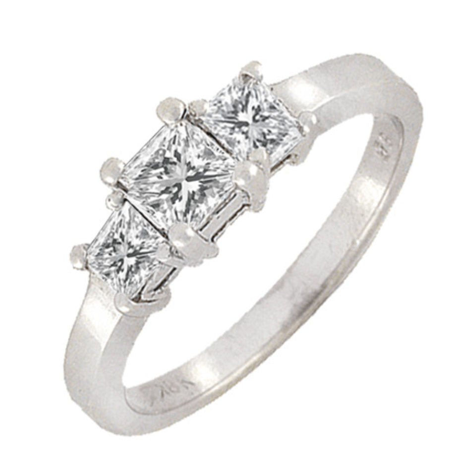 Backes and Strauss Princess Cut Diamond Trinity Ring – Touch of