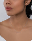 Birks Jewellery - Necklace Birks 18K White Gold Horizontal Diamond Bar Necklace