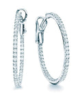 Birks Jewellery - Earrings - Hoop Birks 18K White Gold Rosee du Matin Medium Diamond Hoop Earrings