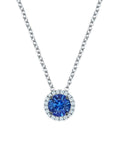 Birks Jewellery - Necklace Birks 18K White Gold Rosee du Matin Sapphire Diamond Halo Necklace