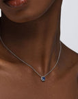 Birks Jewellery - Necklace Birks 18K White Gold Rosee du Matin Sapphire Diamond Halo Necklace
