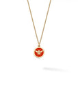 Birks Jewellery - Necklace Birks 18K Yellow Gold Bee Chic Red Enamel Round Medallion Necklace