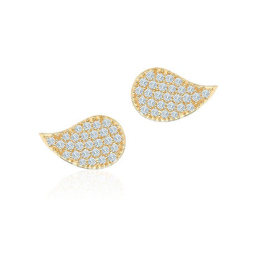 Birks Jewellery - Earrings - Stud Birks 18K Yellow Gold Petale 0.32ct Diamond Pave Studs
