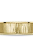 Crown Ring Jewellery - Band - Plain Bleu Royale 14K Yellow Gold Bark Finish Wedding Band