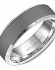 Crown Ring Jewellery - Band - Plain Bleu Royale 14kt White Gold and Tantalum Wedding Band
