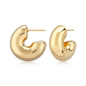 Carla Corp Jewellery - Earrings - Hoop Carla 14K Yellow Gold Chubby Curl Post Hoops