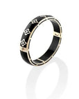 Farah Khan Jewellery - Bracelet Farah Khan 18K Yellow Gold 10mm Diamond Black Ceramic Hinged Bangle