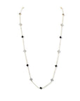 Farah Khan Jewellery - Necklace Farah Khan 18K Yellow Gold 36" Diamond Black and White Ceramic Monogram Station Necklace