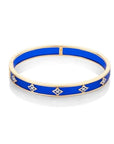 Farah Khan Jewellery - Bracelet Farah Khan 18K Yellow Gold 8mm Aruba Blue Ceramic Hinged Bangle