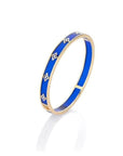 Farah Khan Jewellery - Bracelet Farah Khan 18K Yellow Gold 8mm Aruba Blue Ceramic Hinged Bangle